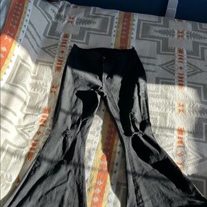 Black high rise bell bottoms